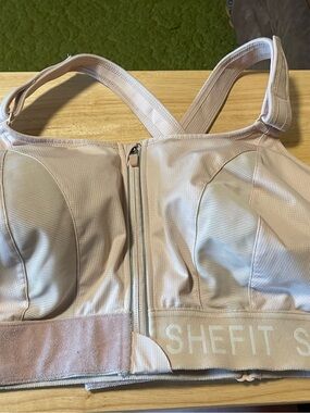 Shefit 5Luxe Pink Sports Bra Zip Front Adjustable High Impact Moisture Wicking